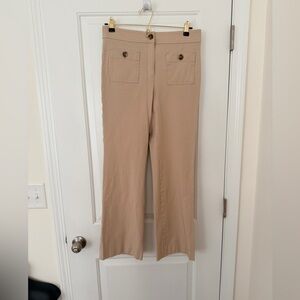 Ann Taylor Khaki Wide-Leg Pants